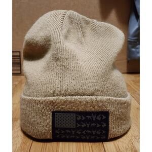 Columbia PHG Game Flag Beige Cuffed Knit Winter Beanie Hat Cap One Size CU2759